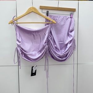 Come Pull My Strings Satin Skirt Set